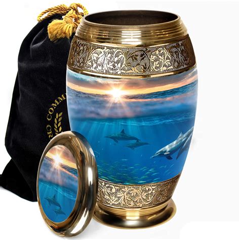 buy divine dolphin urn cremation urns  human ashes adult  funeral burial niche