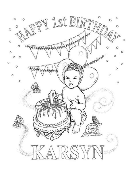 birthday coloring page invitation custom coloring page etsy uk