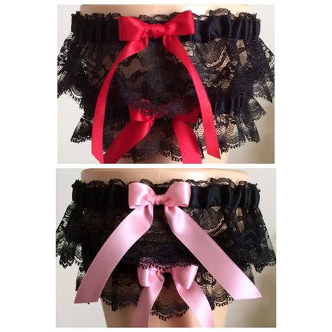 black lace wedding garter set 45 different color choices