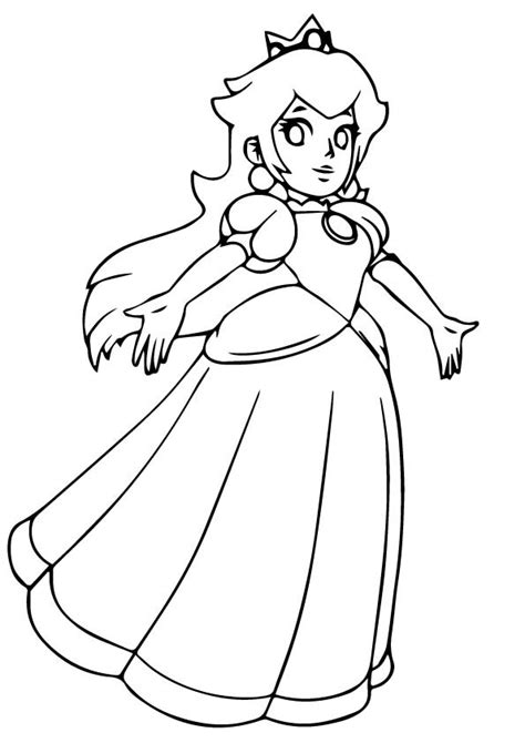 princess peach coloring page  printable coloring pages  kids