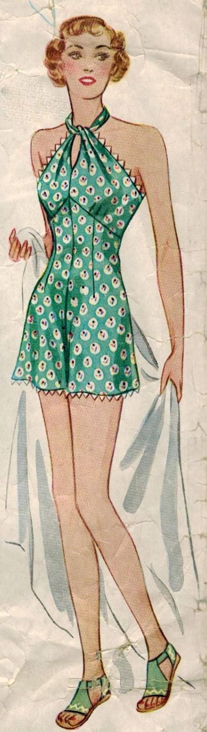 Pin By 1930s 1940s Women S Fashion On 1930s Beachwear Vintage Bathing