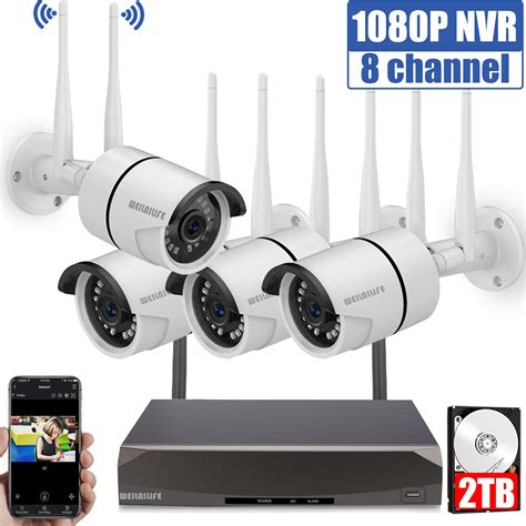 wireless outdoor home security camera system  hard drive  kitchen