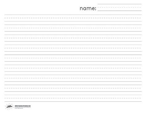 horizontal primary lined paper paging supermom  printable