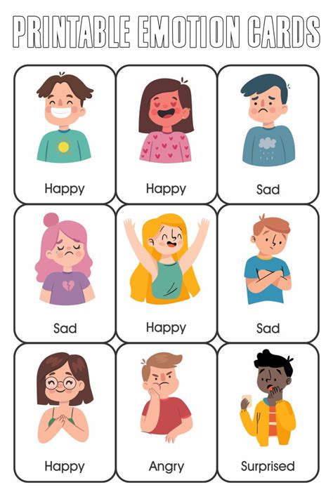 emotions cards printable