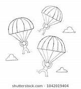 Skydiving Parachute Doodle Easy Doodles Shutterstock Drawings sketch template