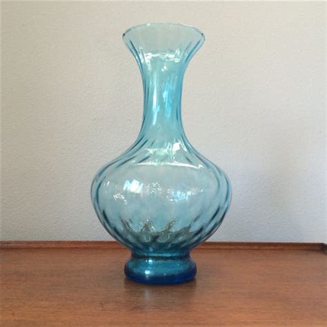 Mid Century Aqua Glass Vase Chairish