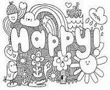 Coloring Word Pages Happy Printable Color Print Info sketch template