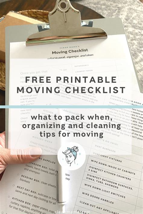 printable moving checklist clean mama