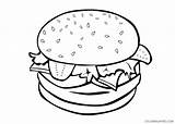 Hamburger Coloring4free Hamburguer Hambúrguer Batata Junk Pngwing Cheeseburger sketch template