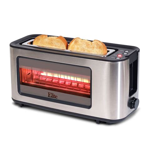 elite  maxi matic  slice toaster    glass window