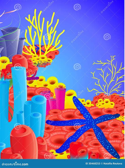 coral reef drawing  color stock illustrations  coral reef drawing