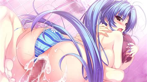 rule 34 female ass bath blue hair blush breasts censored