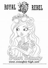Coloring High Pages Ever After Royal Girl Briar Face Beauty Rebels Printable Print sketch template