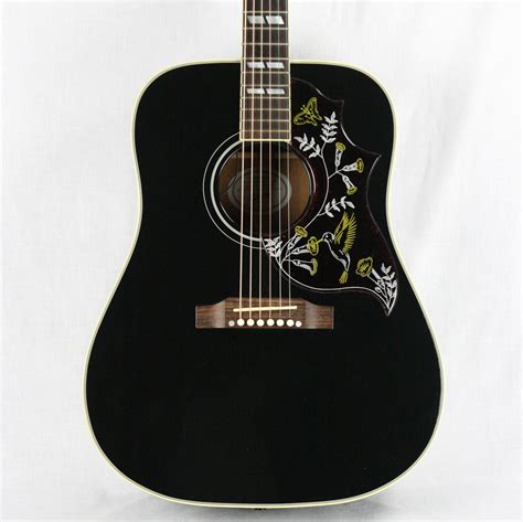 gibson hummingbird  ebony black finish dreadnought acoustic gu kansas city vintage guitars