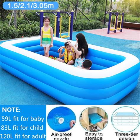 portable kids adults inflatable swimming pool summer home outdoor