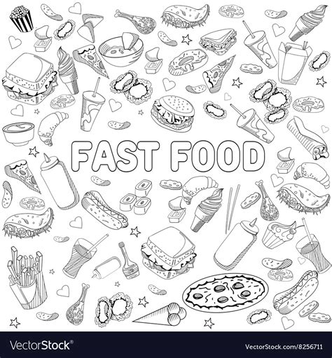 printable fast food coloring pages  dxf include