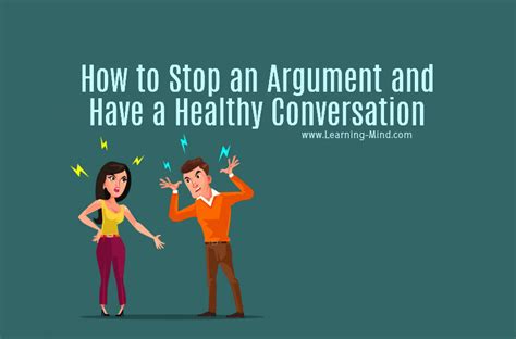 how to stop an argument and have a healthy conversation instead