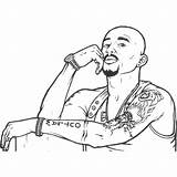 Tupac Coloring Rapper Lineart Xcolorings sketch template