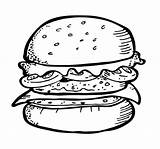 Burger Hamburguesa Sandwich Ilustración Depositphotos sketch template