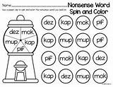 Nonsense Bubble Gum Spin Color Words Choose Board Kindergarten Language sketch template