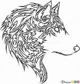Wolf Drawing Tribal Draw Tattoo Tattoos Line Drawings Wolves Animals Tutorials Wild Step Choose Board Google Webmaster Drawdoo sketch template