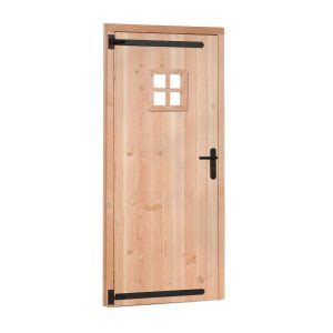 enkele deur douglas met zwart beslag  hang en sluitwerk  cm inbouwmaat bxh
