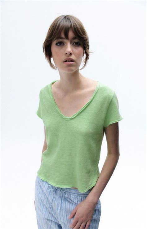 Women S T Shirt Sonoma Vintage Granny 14 Short Sleeve Green E23