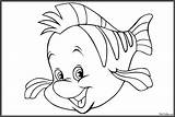 Coloring Pages Ariel Mermaid Fish Little Awesome Activity sketch template