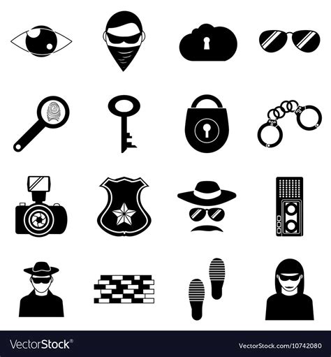 crime icons set simple style royalty  vector image