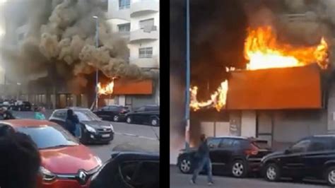 شاهد حريق كبير يلتهم مركزاً تجارياً في الدار البيضاء دنيا الوطن