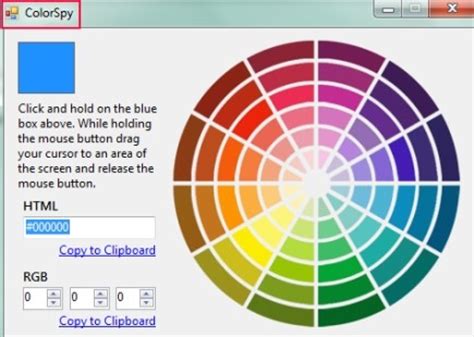 color picker application  hex  rgb conversion colorspy