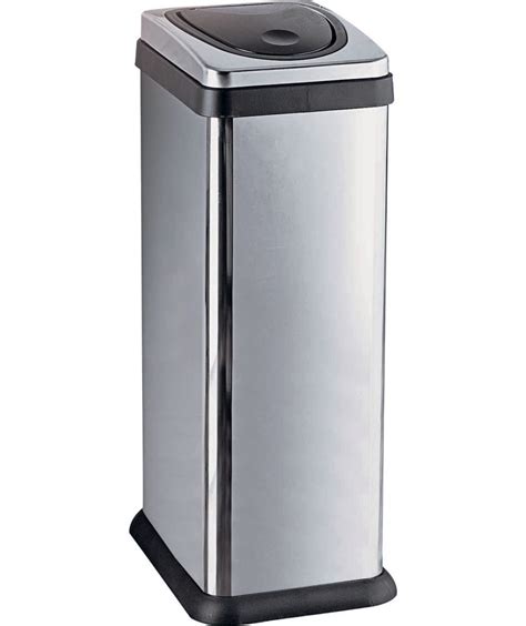 buy argos home litre rectangular touch top kitchen bin silver kitchen bins argos