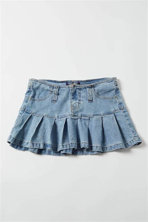 vintage y2k angels pleat front low rise denim mini skirt undefined