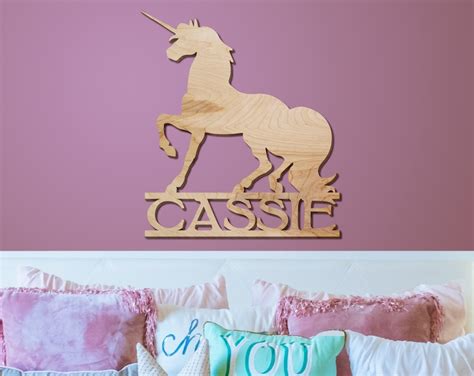 unicorn  sign nursery decor personalized wood sign etsy