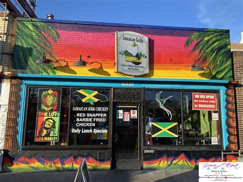 the jamaican grille front facade mural — grace noel