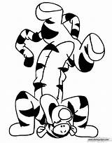 Tigger Coloring Pages Handstand sketch template