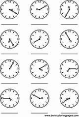 Clock Coloring Handout Time Learning Learn Minutes Below Please Print Click Preschool sketch template