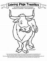 Bull Coloring Tuesday Pages Dulemba Posted Click sketch template