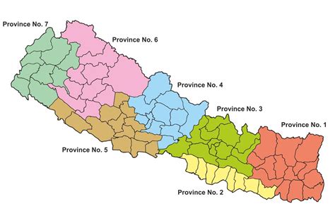 Nepal States Map State Map Of Nepal Southern Asia Asia
