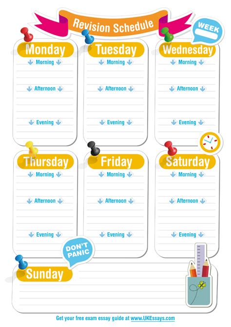 blank revision timetable template classroom pinterest school