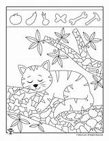 Hidden Printable Easy Pages Animals Activity Objects Animal Kids Activities Printables Woojr Object Find Worksheets Kindergarten Coloring Kitten Preschool Puzzles sketch template