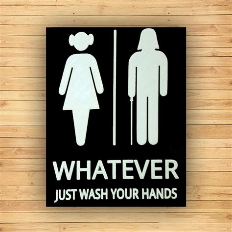 gender neutral bathroom restroom sign   wash  etsy