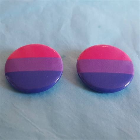 Bisexual Pride Pin Badge Set Of Two Etsy Denmark