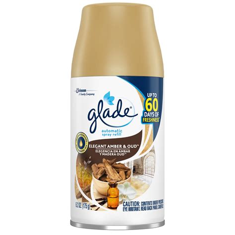 glade automatic spray refill  ct elegant amber oud  oz total