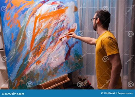 young artist painting stock image image  design artwork