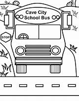Bus School Cave Duty Coloring City sketch template