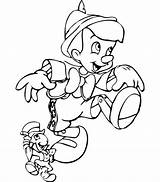 Pinocchio Colorare Pinocho Pinoquio Personaggi Cartone Jiminy Walt sketch template