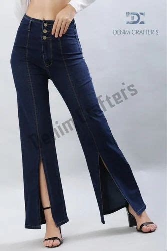 Regular Ladies Dark Blue Denim Jeans Button High Rise At Rs 750 Piece