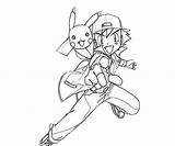 Ash Ausmalbilder Ketchum Pikachu Coloringhome Johto Ach Serena Library sketch template