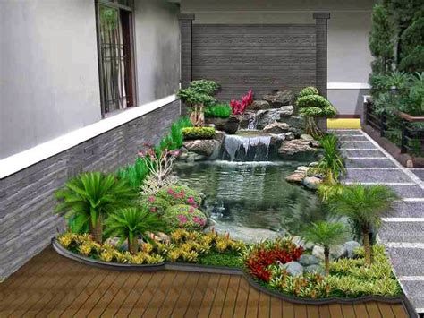 desain kolam ikan minimalis diluar rumah sebuah rumah  taman